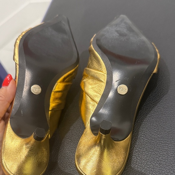 Zara Gold Women's Mules - Picture 6 of 11